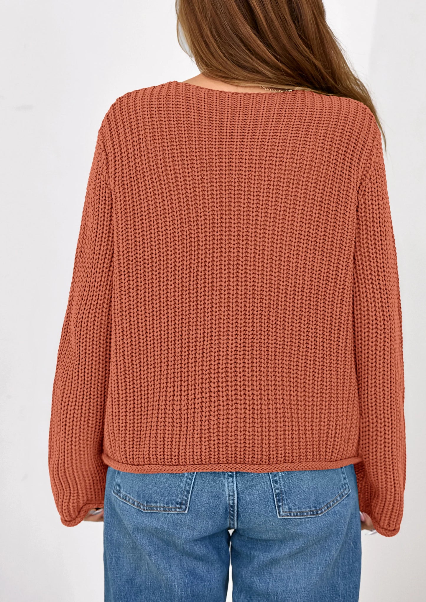 NOLEA Oversized Thick Knit Cardigan with Pockets