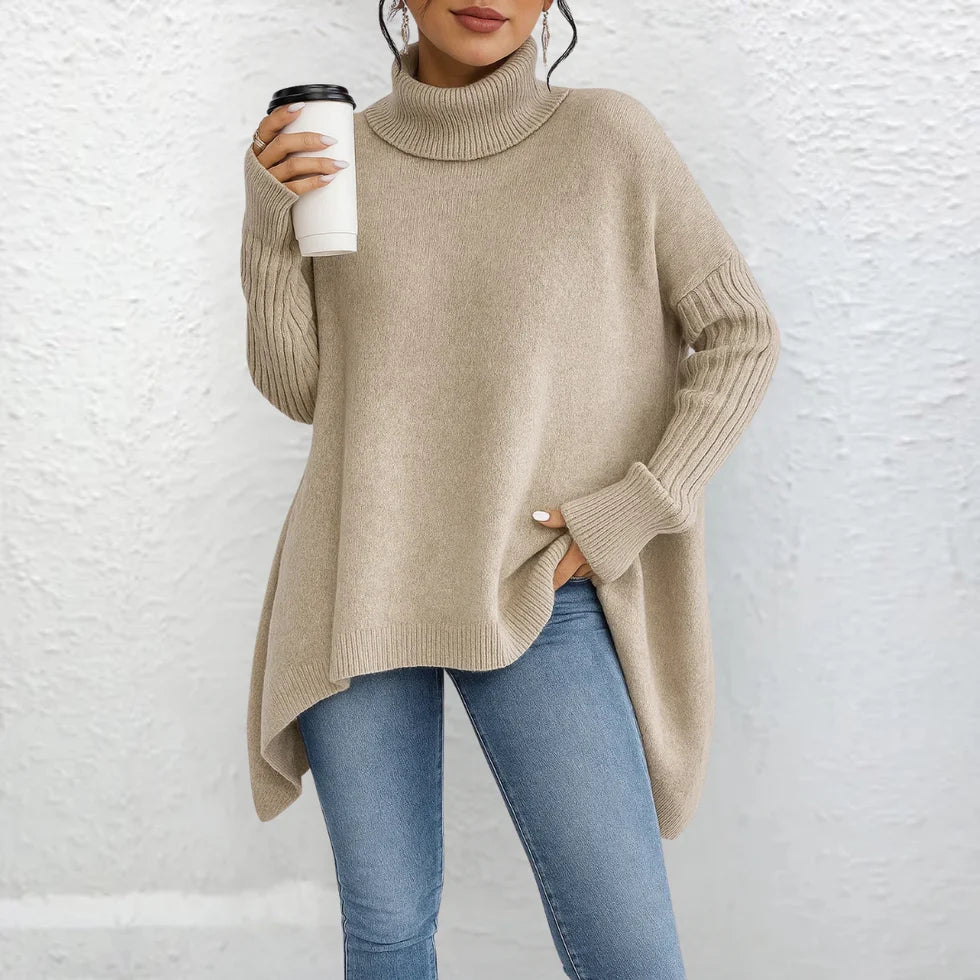 NOLEA High-Neck Loose Sweater – Timeless Elegance