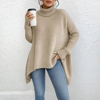 NOLEA High-Neck Loose Sweater – Timeless Elegance