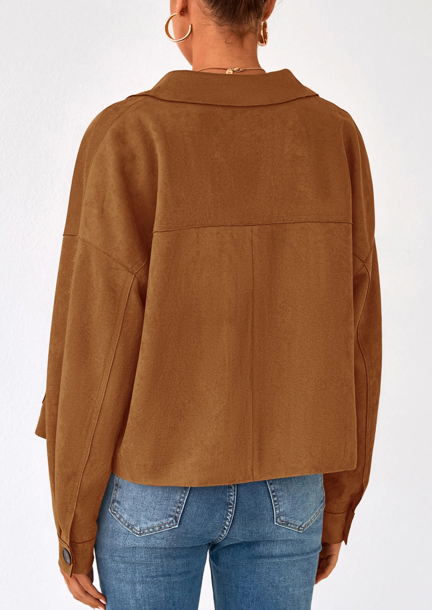 NOLEA Cropped Faux Suede Jacket