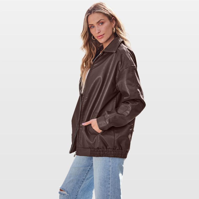 Chaqueta Biker NOLEA Oversize de Ante Sintético