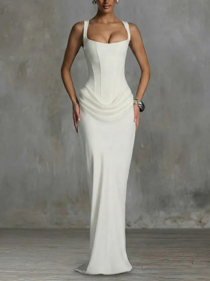 Leonor | Square-neck maxi dress