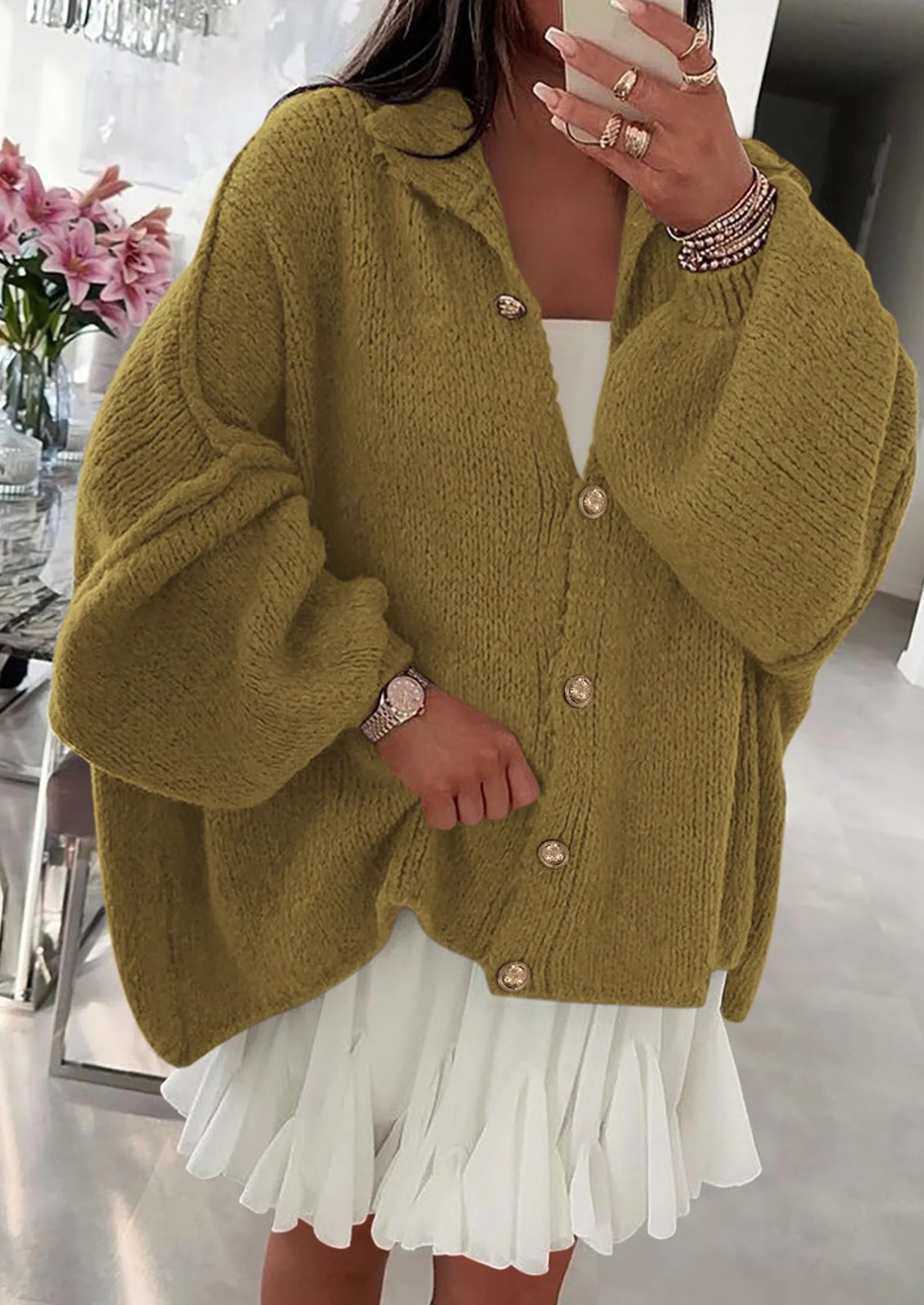 Cárdigan-Chaqueta NOLEA de Punto Grueso con Botones