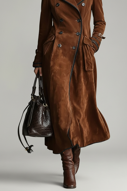 Nathaly – Trench de cuero y ante